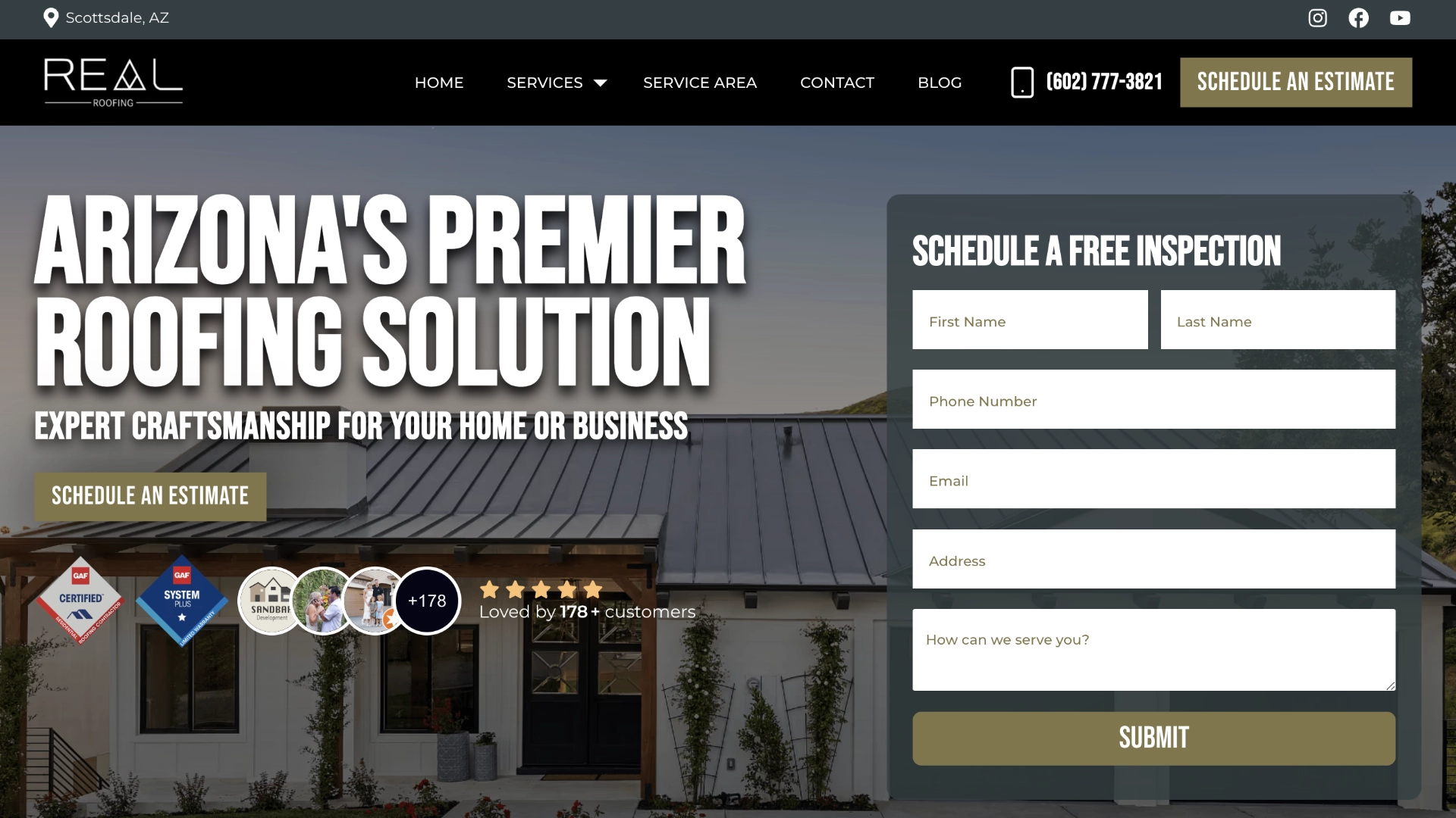 Real Roofing Website Hero